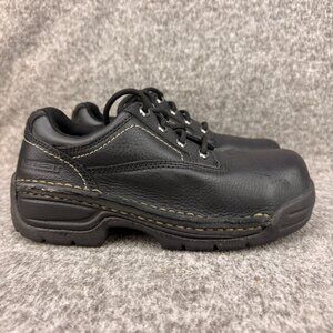 ✅Womens 6 Hytest Opanka Oxford SR/EH/OR Work Shoes Black Leather Safety Toe Boot